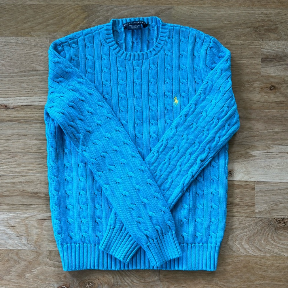 Ralph Lauren Sweater Aqua Blue Large